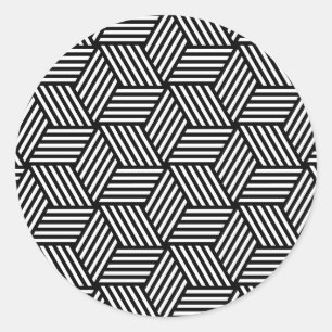 Geometric pattern art design classic round sticker