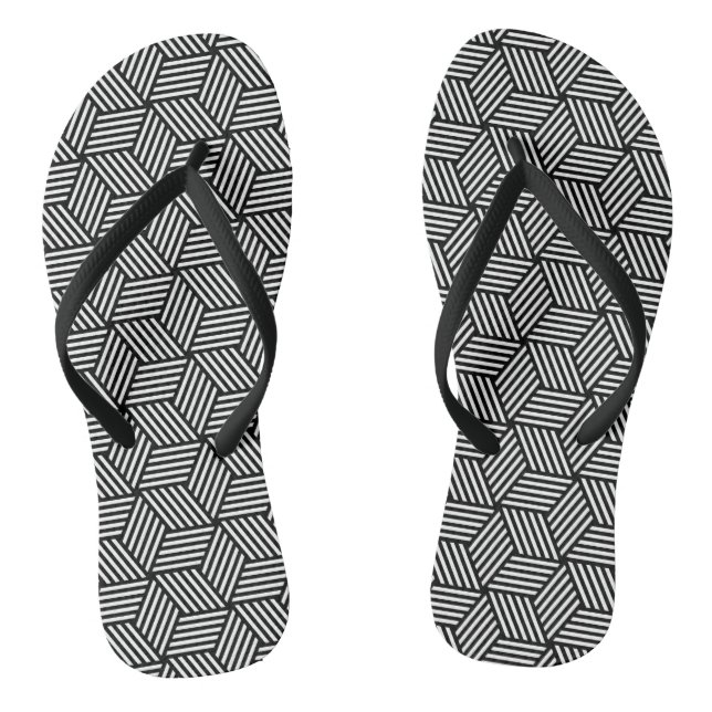 Geometric pattern art design flip flops (Footbed)
