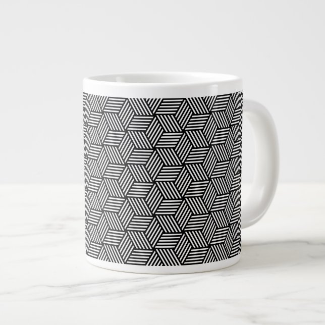 Geometric pattern art design large coffee mug (Front Right)