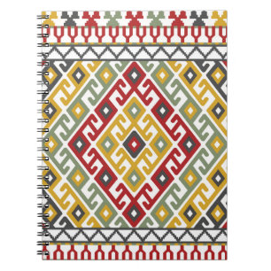 Geometric pattern background in Indian, Turkish st Notebook