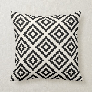 Geometric Pattern Black and Cream Cushion