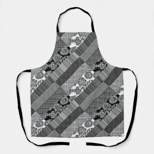 Geometric ,Pattern , black and white  Apron