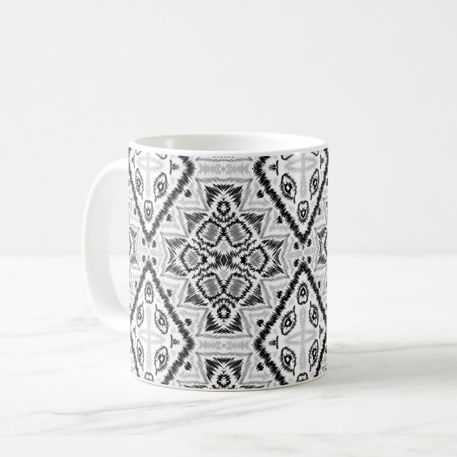 Geometric ,pattern , black and white  Coffee Mug (Front Left)