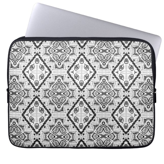  Geometric ,pattern , black and white  Laptop Sleeve (Front)