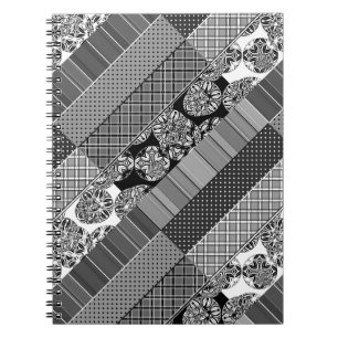 Geometric ,Pattern , black and white Notebook
