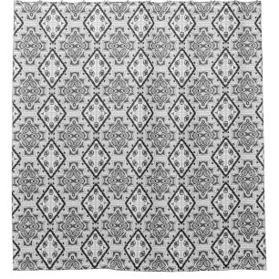 Geometric ,pattern , black and white  Shower Curtain