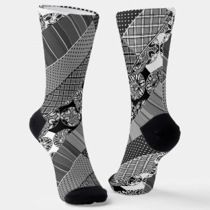 Geometric ,Pattern , black and white  Socks