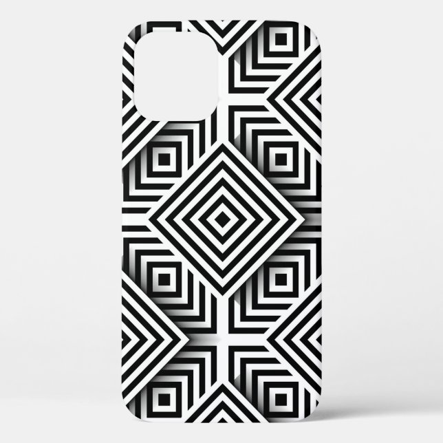 Geometric pattern. Black and white. Squares and st Case-Mate iPhone Case (Back)