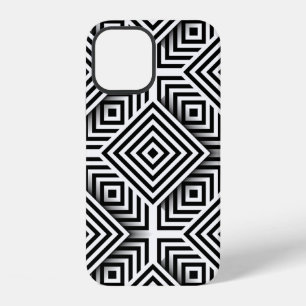 Geometric pattern. Black and white. Squares and st iPhone 12 Case