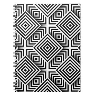 Geometric pattern. Black and white. Squares and st Notebook