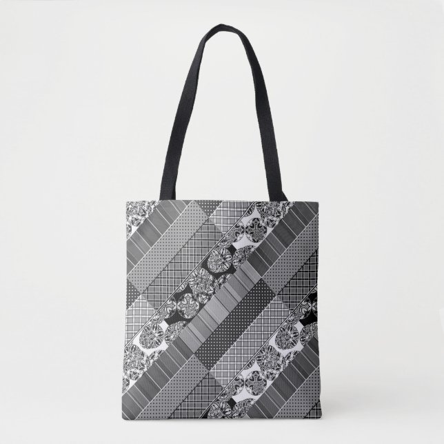  Geometric ,Pattern , black and white  Tote Bag (Front)