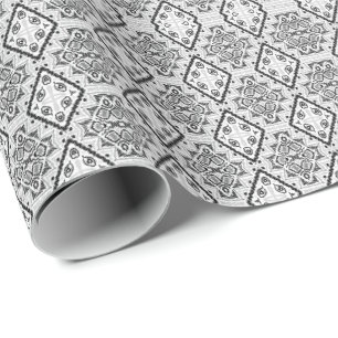 Geometric ,pattern , black and white  wrapping paper