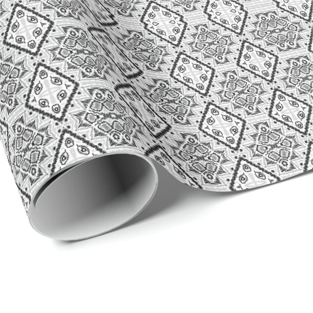 Geometric ,pattern , black and white  wrapping paper (Roll Corner)