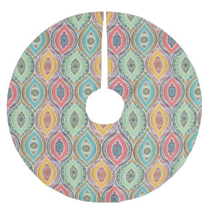 Geometric Pattern Brushed Polyester Tree Skirt