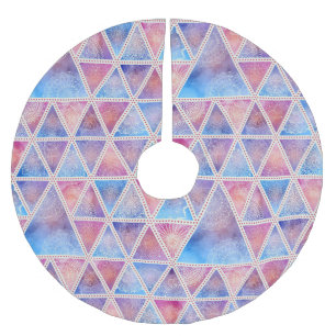 Geometric Pattern Brushed Polyester Tree Skirt