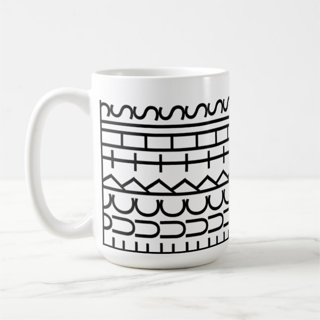  Geometric Pattern Ceramic Coffee Mug – Modern Art (Left)