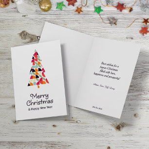 Geometric pattern Christmas greetings. Holiday Card