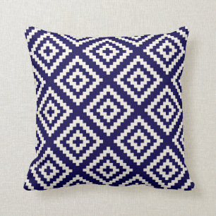 Geometric Pattern Cobalt Blue Cushion