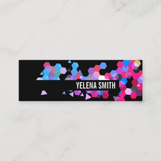 Geometric Pattern / Colourful Mini Business Card (Front)