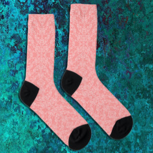Geometric Pattern Coral Pink Socks