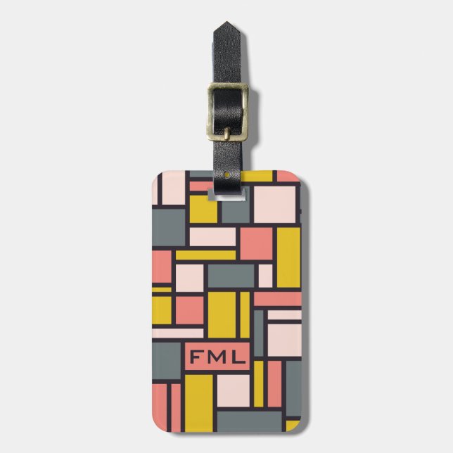 Geometric Pattern custom luggage tag (Front Vertical)
