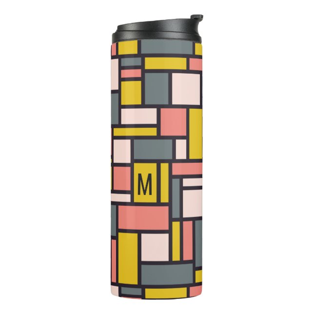 Geometric Pattern custom monogram tumbler (Rotated Left)