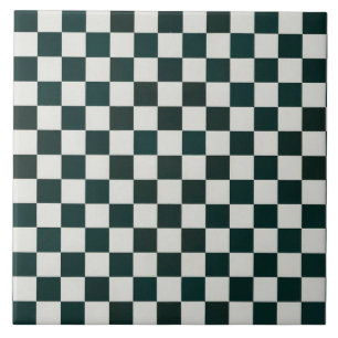 Geometric pattern decorative dark green white big tile