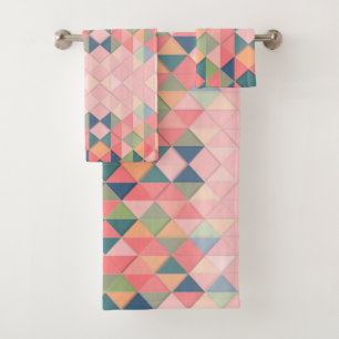 Geometric Pattern Design Bath Towel Set