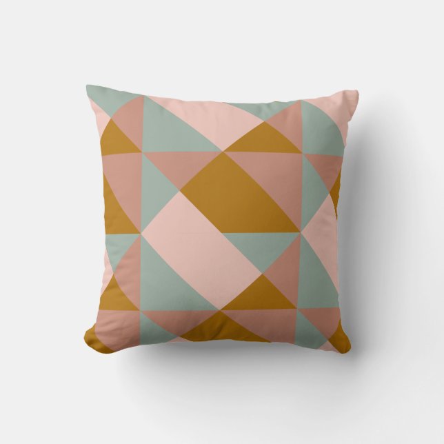 Geometric Pattern Design in Earthy Pastel Colour Cushion (Front)
