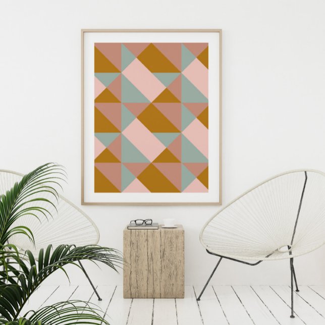 Geometric Pattern Design in Earthy Pastel Colour Poster (Creator Uploaded)