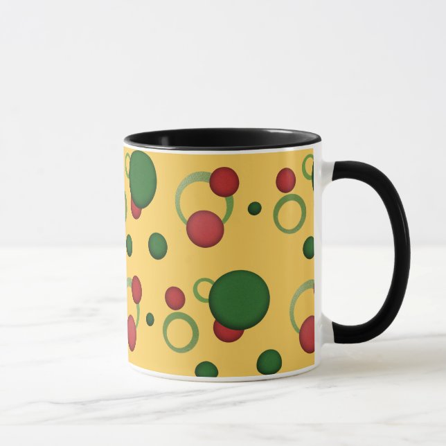 Geometric Pattern Dots Circles on any Colour Mug (Right)