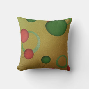 Geometric Pattern Dots Circles on Golden Cushion