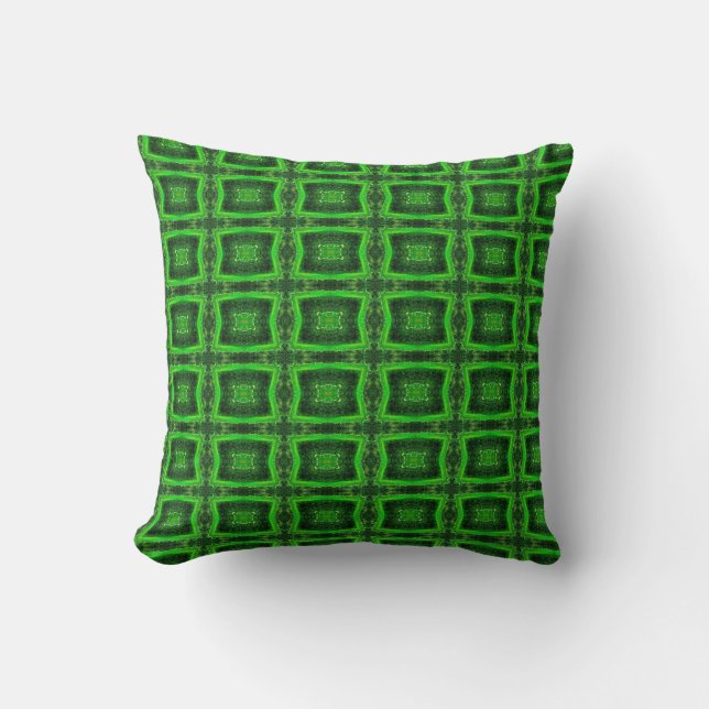 Geometric pattern electric green pattern pillow (Front)