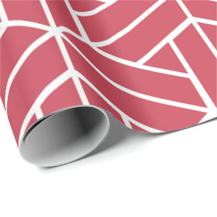 Geometric pattern featuring red hexagons  wrapping paper