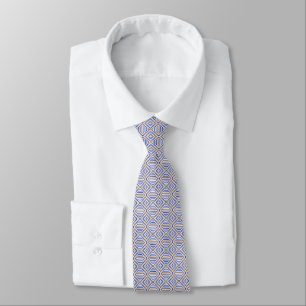 Geometric pattern figures retro brown blue tie