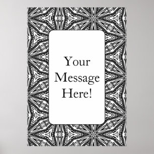 Geometric Pattern Frame Adult Coloring Page Poster