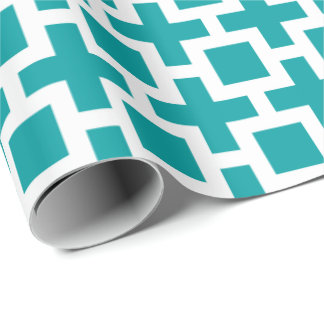 Geometric Pattern Gift Wrap Paper - Teal