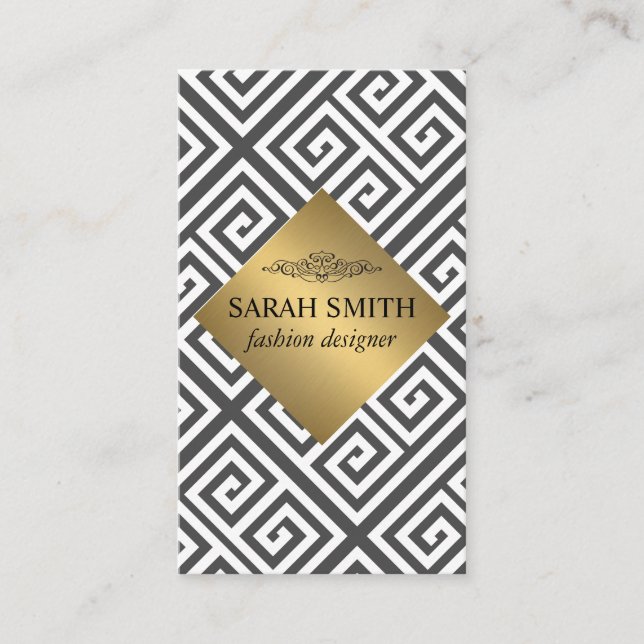 Geometric Pattern / Gold Metallic Business Card (Front)
