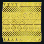 Geometric Pattern Gold Pet Bandana<br><div class="desc">Trendy Geometric Pattern Gold Pet Bandanna. Black print on gold background.</div>