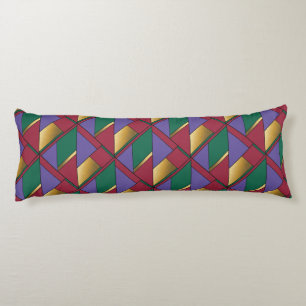 Geometric Pattern Gold Purple Green Red Body Cushion