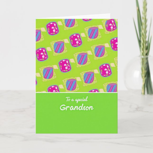 Geometric Pattern Grandson Card (Front)