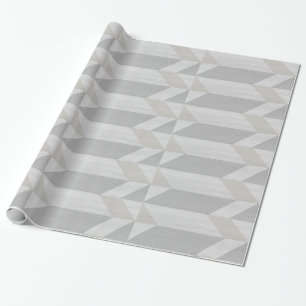 geometric pattern grey wood wrapping paper
