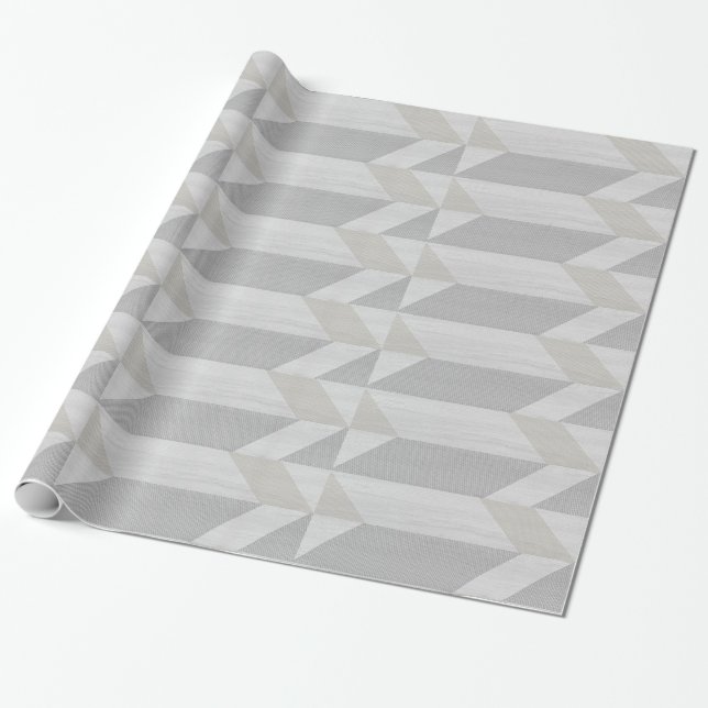 geometric pattern grey wood wrapping paper (Unrolled)