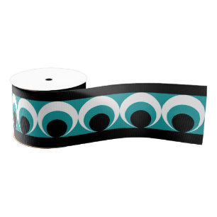 Geometric pattern grosgrain ribbon
