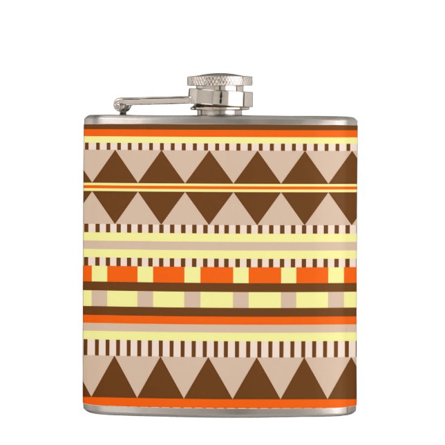 Geometric pattern hip flask (Front)