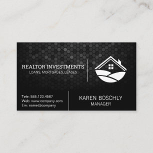 Geometric Pattern   Home Icon Business Card