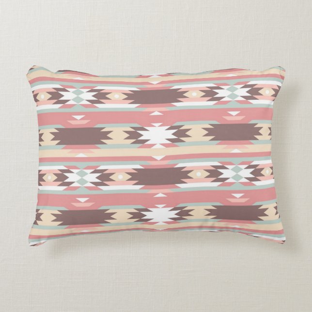 Geometric pattern in aztec style 2 decorative cushion (Front)