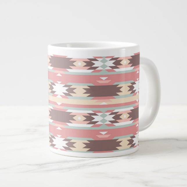 Geometric pattern in aztec style 2 large coffee mug (Front Right)
