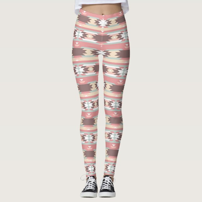 Geometric pattern in aztec style 2 leggings (Front)