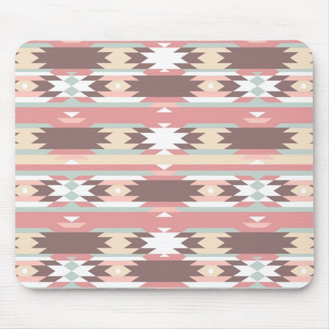 Geometric pattern in aztec style 2 mouse mat (Front)